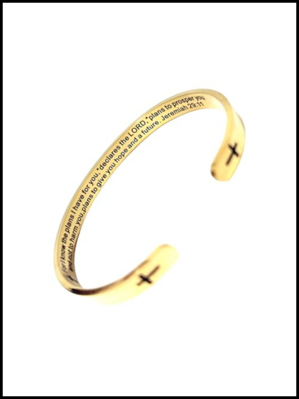 Christian Bible Verse Cuff Bracelet Stainless Steel Cross Jewelry